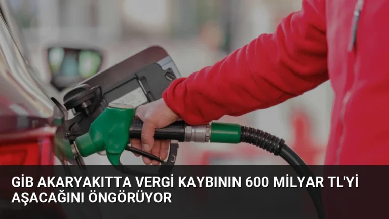 GİB Akaryakıtta Vergi Kaybının 600 Milyar TL’yi Aşacağını Öngörüyor