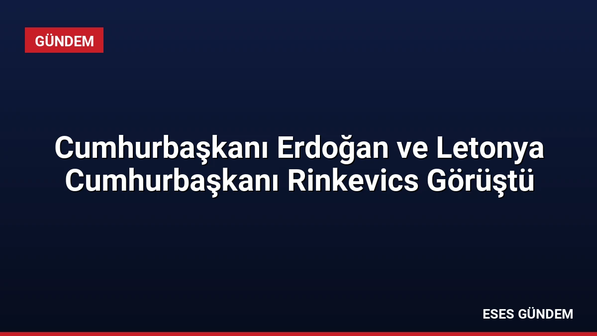Cumhurbaşkanı Erdoğan ve Letonya Cumhurbaşkanı Rinkevics Görüştü