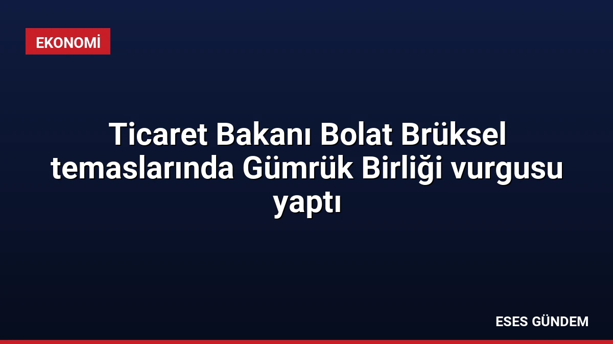 Ticaret Bakanı Bolat Brüksel temaslarında Gümrük Birliği vurgusu yaptı