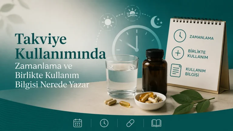 Takviye Kullanımında Zamanlama ve Birlikte Kullanım Bilgisi Nerede Yazar
