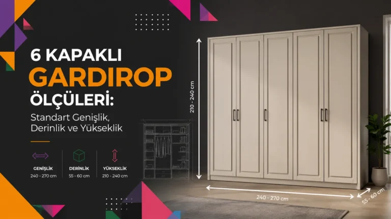 6 Kapaklı Gardırop Ölçüleri: Standart Genişlik, Derinlik ve Yükseklik