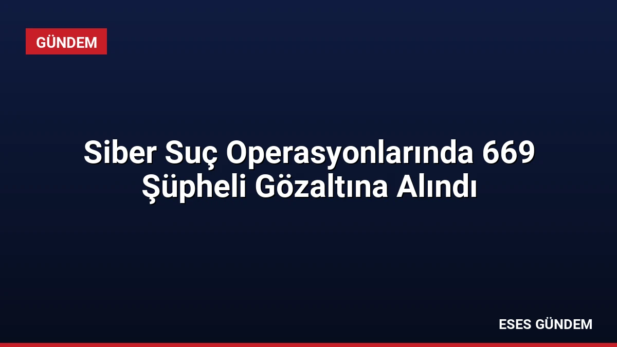 Siber Suç Operasyonlarında 669 Şüpheli Gözaltına Alındı