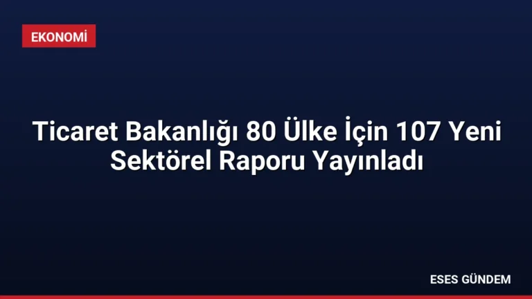 Ticaret Bakanlığı 80 Ülke İçin 107 Yeni Sektörel Raporu Yayınladı