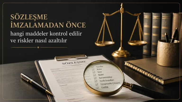 Sözleşme imzalamadan önce hangi maddeler kontrol edilir ve riskler nasıl azaltılır