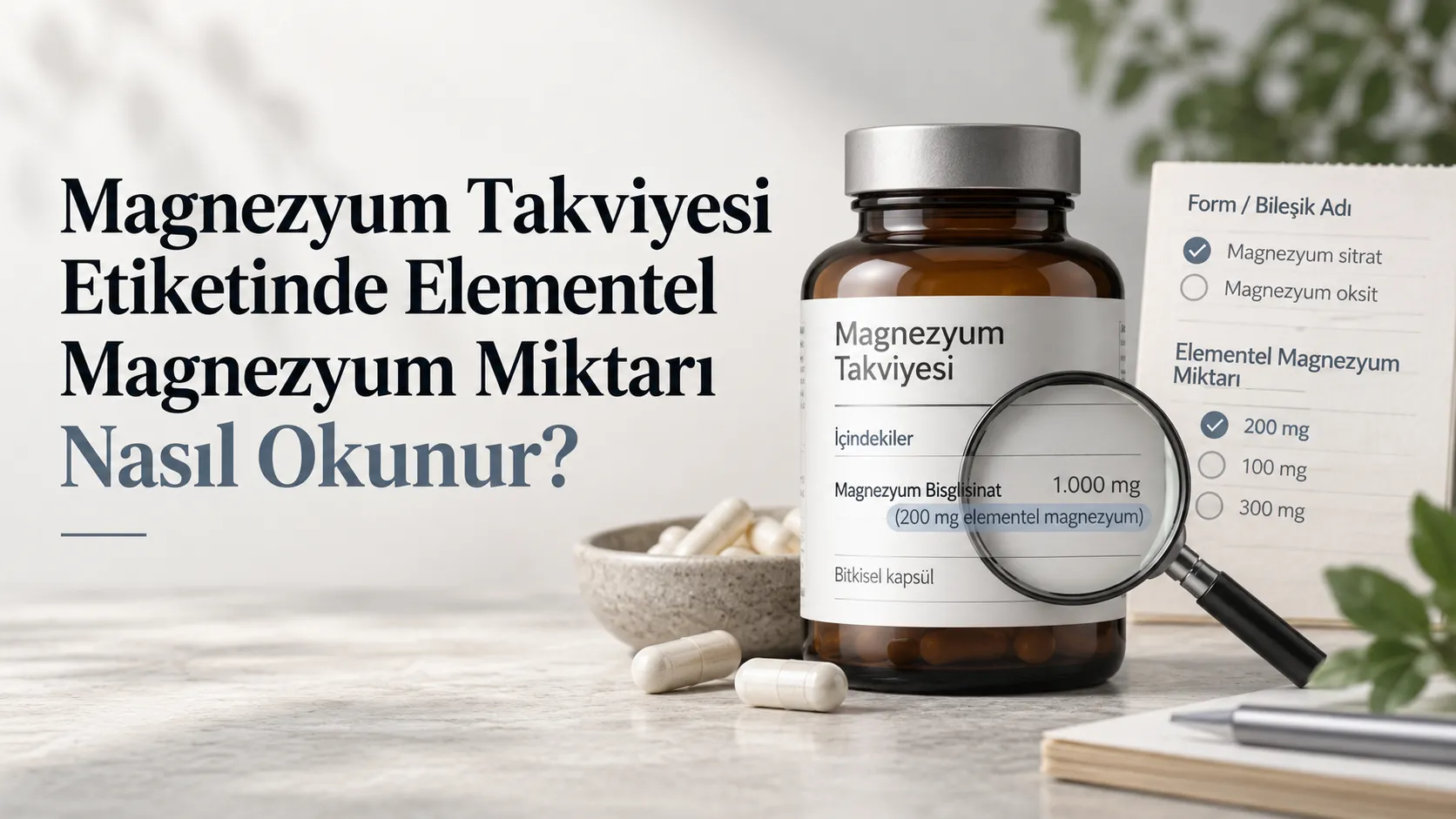 Magnezyum Takviyesi Etiketinde Elementel Magnezyum Miktarı Nasıl Okunur?