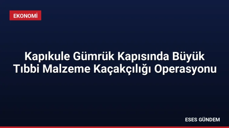Kapıkule Gümrük Kapısında Büyük Tıbbi Malzeme Kaçakçılığı Operasyonu