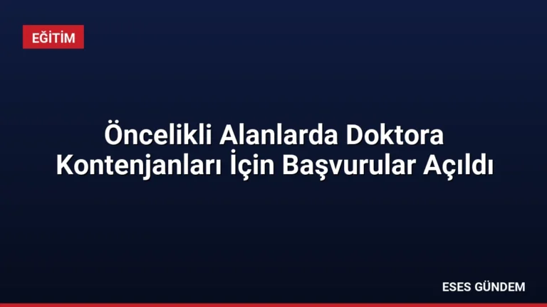 Öncelikli Alanlarda Doktora Kontenjanları İçin Başvurular Açıldı