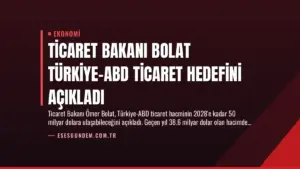 Ticaret Bakanı Bolat Türkiye-ABD Ticaret Hedefini Açıkladı