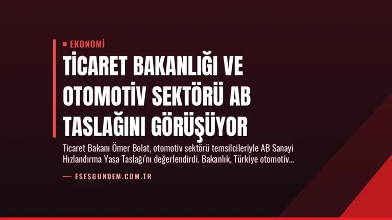 Ticaret Bakanlığı ve Otomotiv Sektörü AB Taslağını Görüşüyor