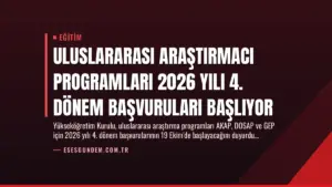 Uluslararası Araştırmacı Programları 2026 Yılı 4. Dönem Başvuruları Başlıyor